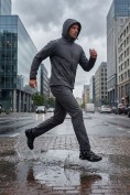 Купить Мужской костюм спортивный софтшелл с флисом и мембраной темно-серого цвета 09611TC, фото 3