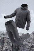 Купить Мужской костюм спортивный софтшелл с флисом и мембраной темно-серого цвета 09611TC, фото 8