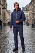 Купить Мужской костюм спортивный софтшелл с флисом и мембраной темно-синего цвета 09611TS, фото 3