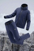 Купить Мужской костюм спортивный софтшелл с флисом и мембраной темно-синего цвета 09611TS, фото 8