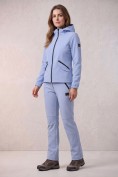 Купить Женский костюм из софтшелла с флисом и мембраной — утепленный голубого цвета 09612Gl, фото 2