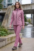 Купить Женский костюм из софтшелла с флисом и мембраной — утепленный малинового цвета 09612M, фото 7