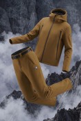 Купить Мужской костюм из софтшелла с флисом и мембраной — утепленный горчичного цвета 09613G, фото 3