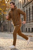 Купить Мужской костюм из софтшелла с флисом и мембраной — утепленный горчичного цвета 09613G, фото 5