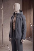 Купить Мужской костюм из софтшелла с флисом и мембраной — утепленный темно-серого цвета 09613TC