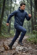 Купить Мужской костюм из софтшелла с флисом и мембраной — утепленный темно-синего цвета 09613TS, фото 2