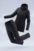 Купить Женский костюм спортивный софтшелл с флисом и мембраной черного цвета 09614Ch, фото 5