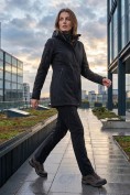 Купить Женский костюм спортивный софтшелл с флисом и мембраной черного цвета 09614Ch, фото 7