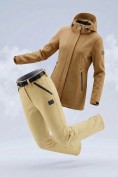 Купить Женский костюм спортивный софтшелл с флисом и мембраной горчичного цвета 09614G, фото 6