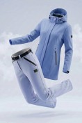 Купить Женский костюм спортивный софтшелл с флисом и мембраной голубого цвета 09614Gl, фото 6