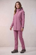 Купить Женский костюм спортивный софтшелл с флисом и мембраной малинового цвета 09614M