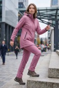 Купить Женский костюм спортивный софтшелл с флисом и мембраной малинового цвета 09614M, фото 5