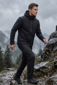 Купить Мужской костюм из софтшелла с флисом и мембраной — утепленный черного цвета 09615Ch, фото 5
