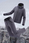 Купить Мужской костюм из софтшелла с флисом и мембраной — утепленный темно-серого цвета 09615TC, фото 4