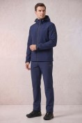 Купить Мужской костюм из софтшелла с флисом и мембраной — утепленный темно-синего цвета 09615TS, фото 5