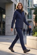 Купить Женский костюм из софтшелла с флисом и мембраной — утепленный темно-синего цвета 09616TS, фото 3