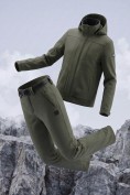 Купить Мужской костюм из софтшелла с флисом и мембраной — утепленный цвета хаки 09617Kh, фото 6