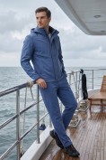 Купить Мужской костюм из софтшелла с флисом и мембраной — утепленный синего цвета 09617S, фото 7