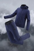 Купить Мужской костюм из софтшелла с флисом и мембраной — утепленный темно-синего цвета 09617TS, фото 3