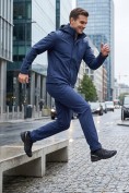 Купить Мужской костюм из софтшелла с флисом и мембраной — утепленный темно-синего цвета 09617TS, фото 7