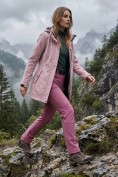 Купить Женский костюм спортивный софтшелл с флисом и мембраной розового цвета 09618R, фото 5