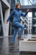 Купить Женский костюм спортивный софтшелл с флисом и мембраной синего цвета 09618S, фото 2