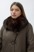 Купить Полупальто женское зимние УЦЕНКА коричневого цвета 0984K, фото 3