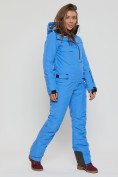 Купить Комбинезон горнолыжный женская уценка синего цвета 0992S, фото 4