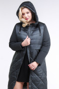 Купить Куртка зимняя женская классическая темно-зеленого цвета 100-916_150TZ, фото 5
