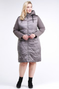 Купить Куртка зимняя женская классическая коричневого цвета 100-916_48K
