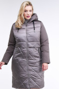 Купить Куртка зимняя женская классическая коричневого цвета 100-916_48K, фото 2