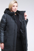 Купить Куртка зимняя женская классическая темно-зеленого цвета 100-921_150TZ, фото 8