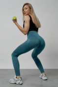 Купить Легинсы для фитнеса женские бирюзового цвета 1001Br, фото 12