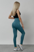Купить Легинсы для фитнеса женские бирюзового цвета 1001Br, фото 18