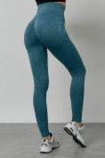 Купить Легинсы для фитнеса женские бирюзового цвета 1001Br, фото 5