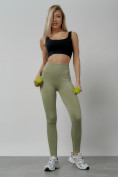 Купить Легинсы для фитнеса женские цвета хаки 1001Kh, фото 15