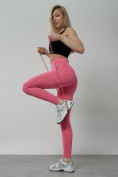 Купить Легинсы для фитнеса женские розового цвета 1001R, фото 13
