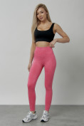 Купить Легинсы для фитнеса женские розового цвета 1001R, фото 14