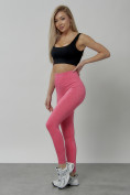 Купить Легинсы для фитнеса женские розового цвета 1001R, фото 4
