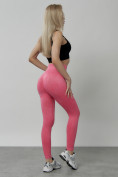 Купить Легинсы для фитнеса женские розового цвета 1001R, фото 7