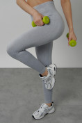 Купить Легинсы для фитнеса женские серого цвета 1001Sr, фото 18