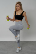 Купить Легинсы для фитнеса женские серого цвета 1001Sr, фото 21