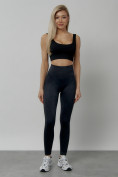 Купить Легинсы для фитнеса женские темно-серого цвета 1001TC, фото 10