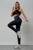 Купить Легинсы для фитнеса женские темно-серого цвета 1001TC, фото 16