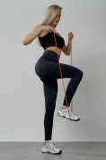 Купить Легинсы для фитнеса женские темно-серого цвета 1001TC, фото 3