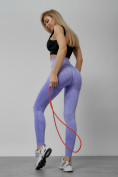 Купить Легинсы для фитнеса женские фиолетового цвета 1002F, фото 17