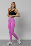 Купить Легинсы для фитнеса женские розового цвета 1002R, фото 18
