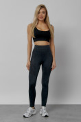 Купить Легинсы для фитнеса женские темно-серого цвета 1002TC, фото 9
