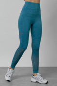 Купить Легинсы для фитнеса женские бирюзового цвета 1004Br, фото 4