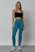 Купить Легинсы для фитнеса женские бирюзового цвета 1004Br, фото 8